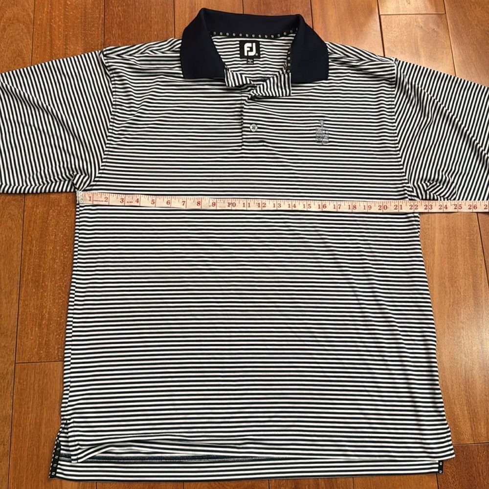 FootJoy FJ Men’s Golf Stretch Striped embroidered Logo Polo Shirt Size L - Picture 9 of 10